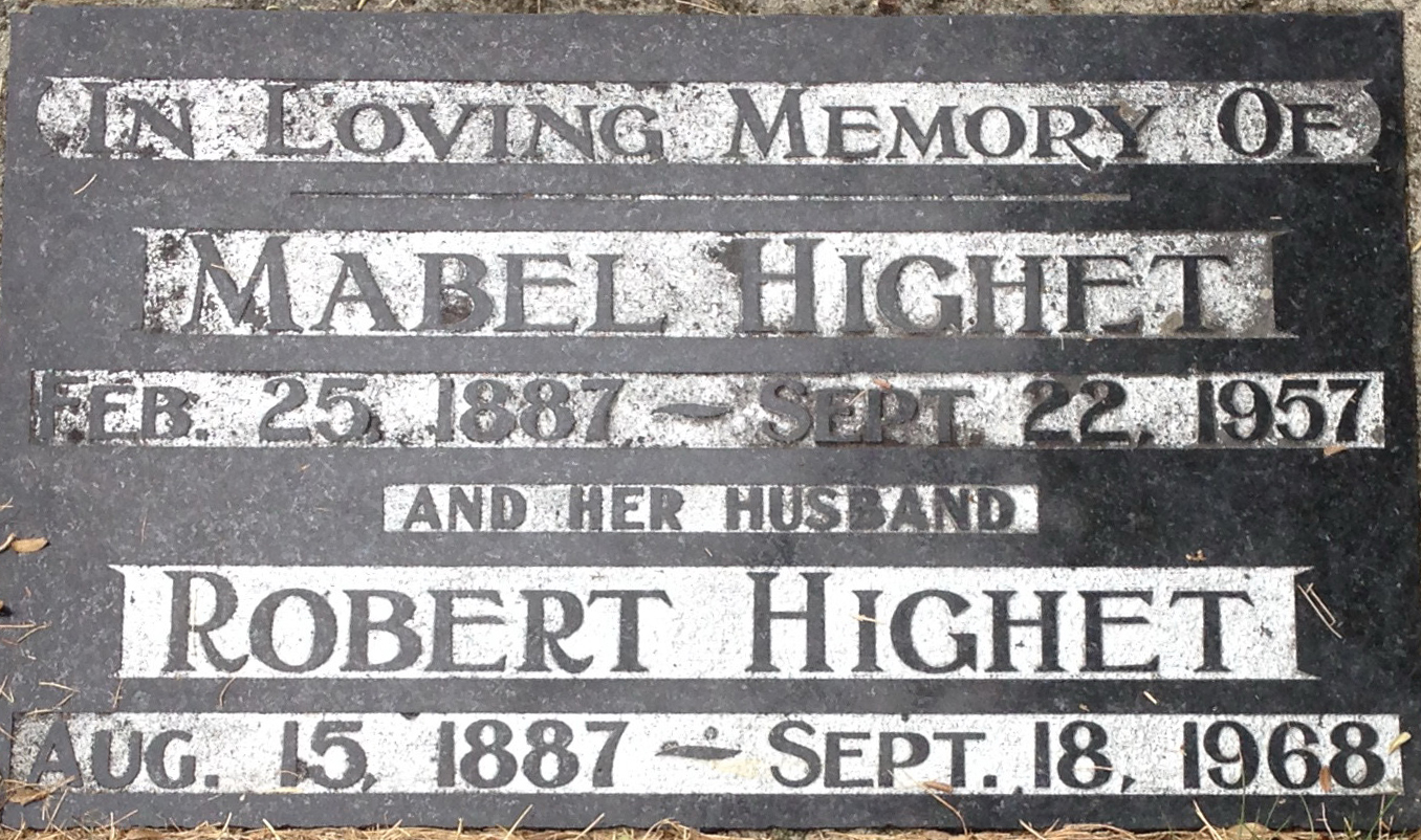 Robert and Mabel Headstone